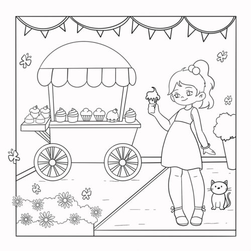 sunshine-smiles-coloring-book-icecream-girl - Xartogonia