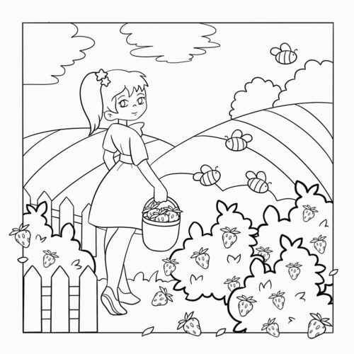 sunshine-smiles-coloring-book-strawberry-girl - Xartogonia